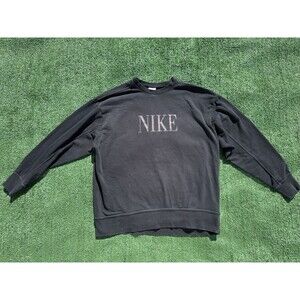 Nike Dri-fit Graphic Training Sweatshirt Crewneck Black Size Medium Pullover